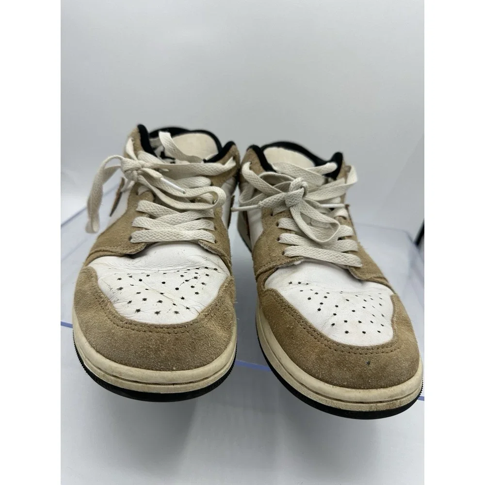 Nike Air Jordan 1 Low DZ4130-201 Tan White Elephant Swoosh Size 7